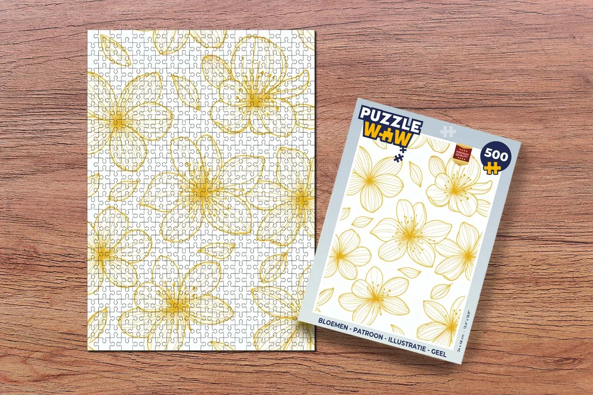 PuzzleWow Bloemen Legpuzzel 500 Stuks - Geel Patroon