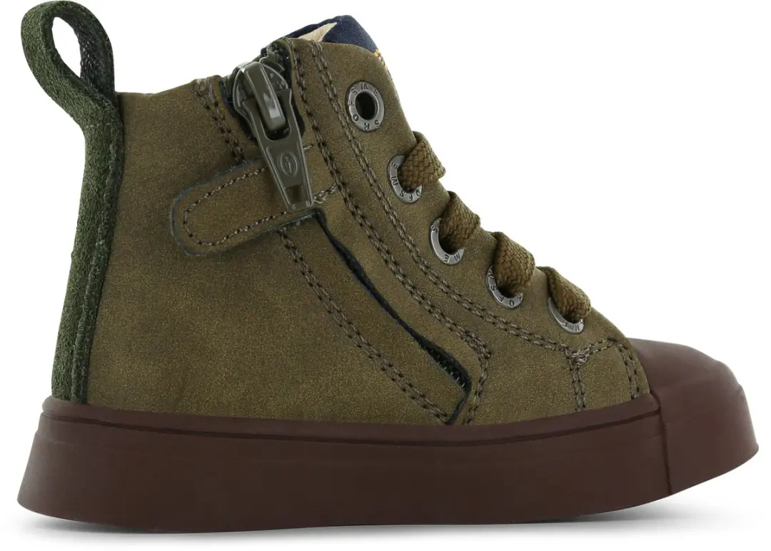 Shoesme Groene Veterboot Met Patch