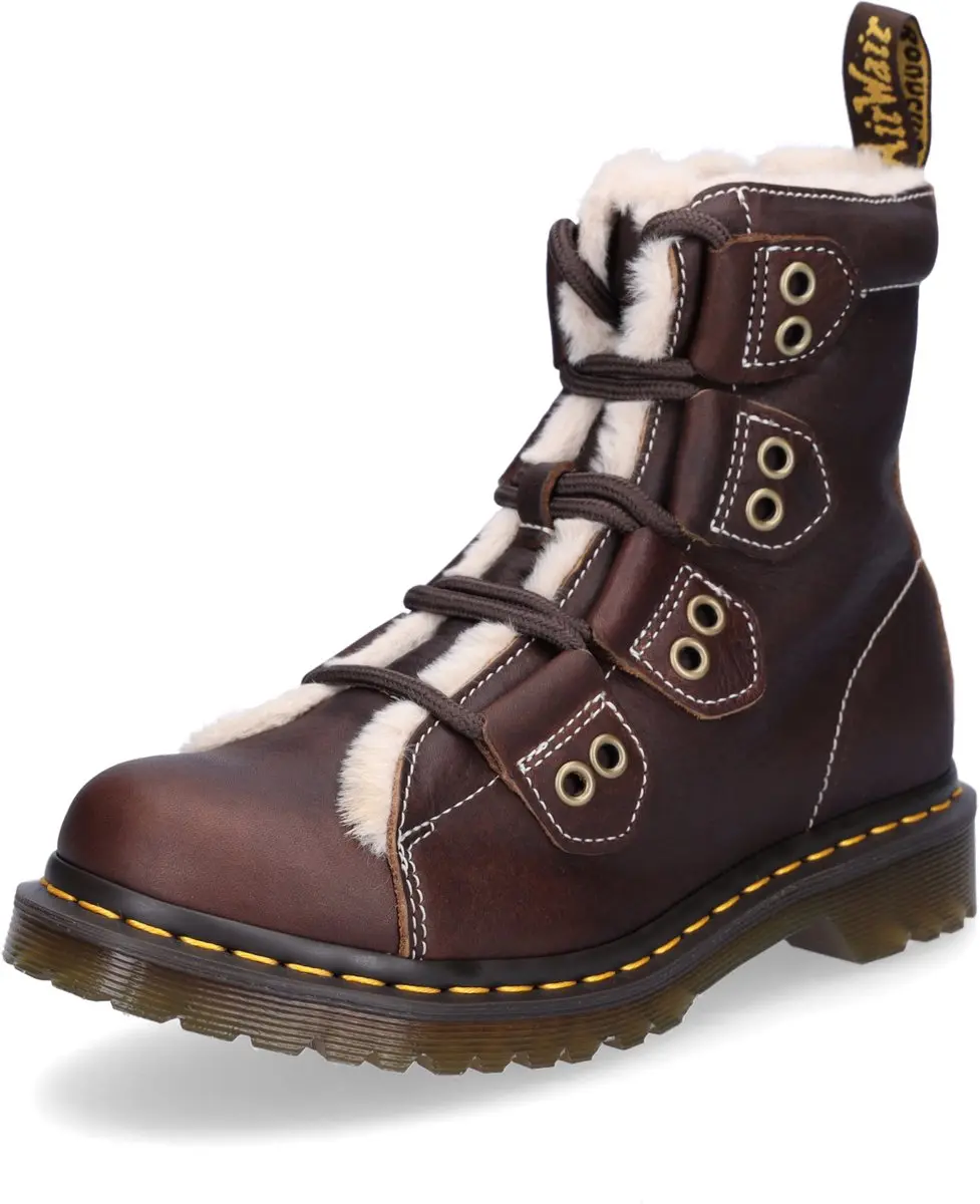 Dr. Martens dames veterlaars donkerbruin