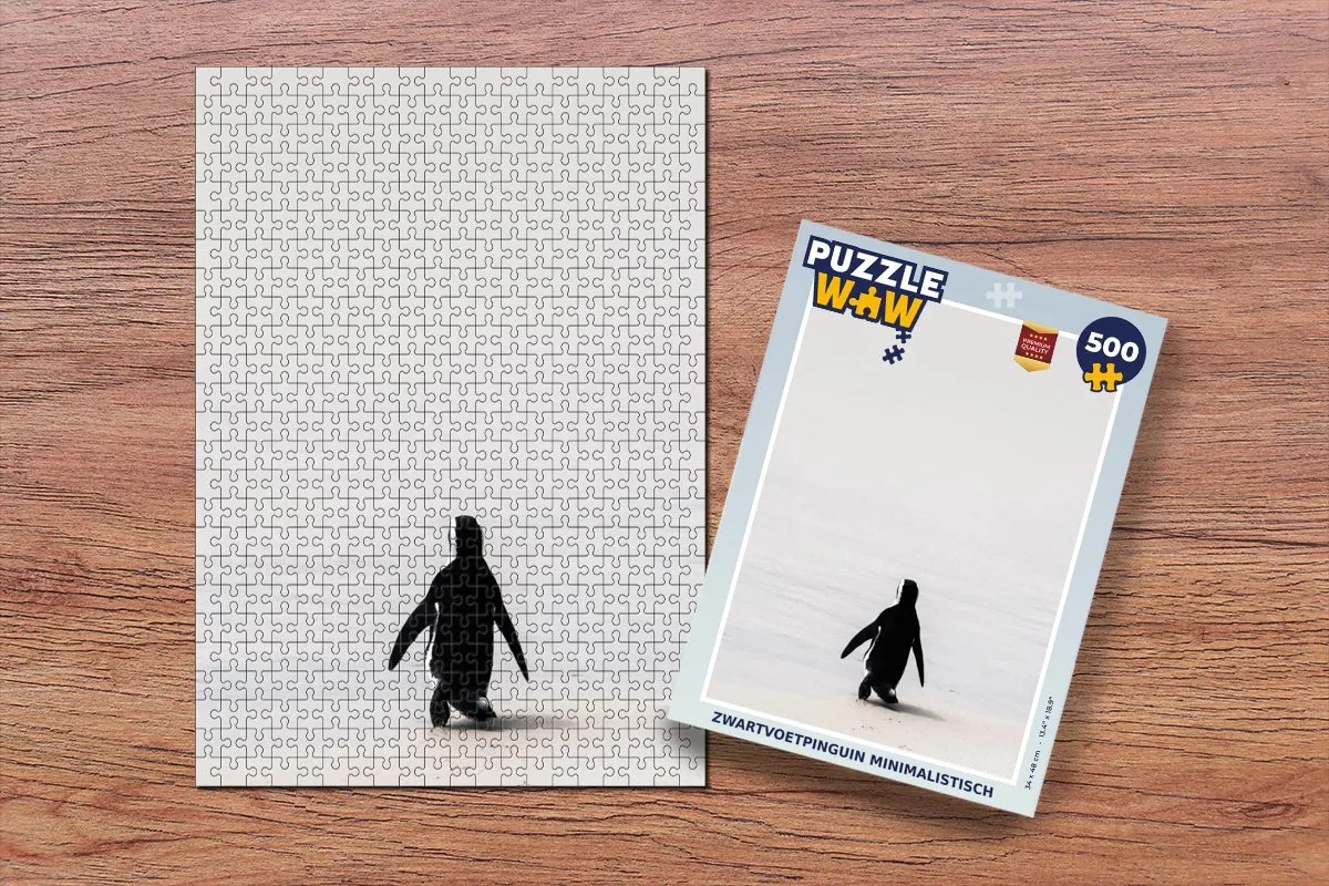 PuzzleWow Minimalistisch Pinguïn Legpuzzel 500 Stuks - Multicolor