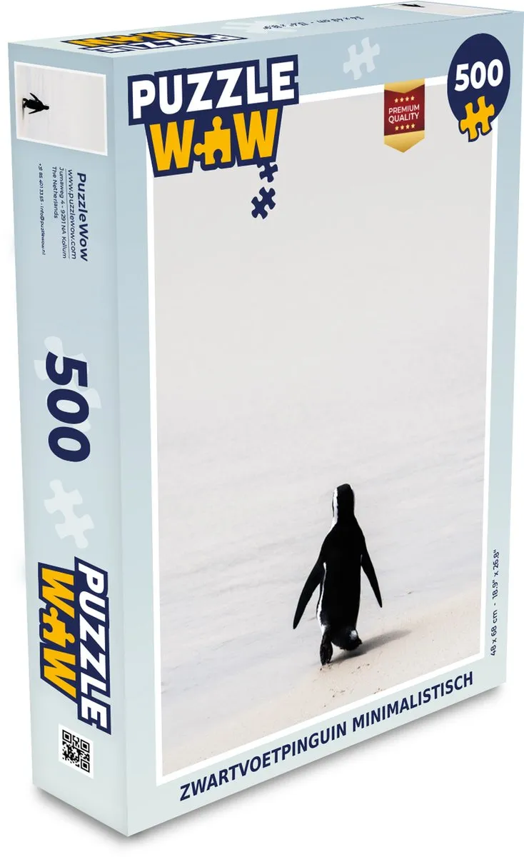 PuzzleWow Minimalistisch Pinguïn Legpuzzel 500 Stuks - Multicolor