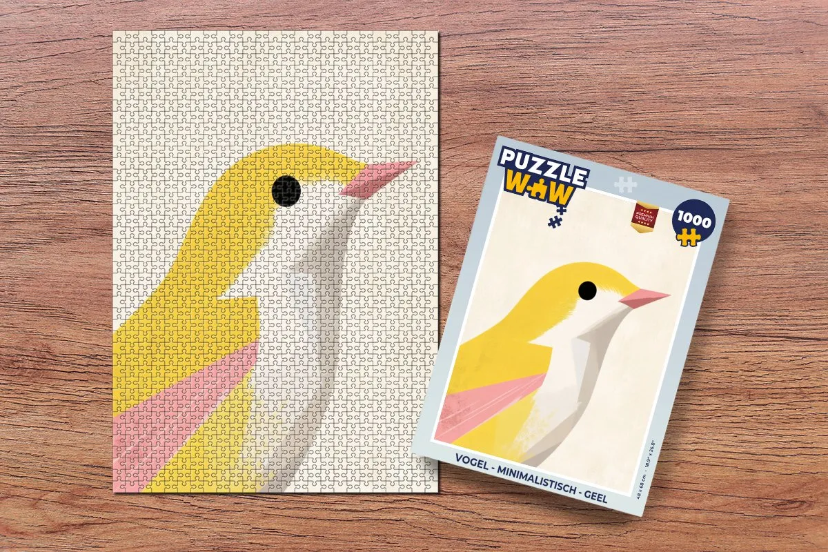 PuzzleWow Vogel Legpuzzel 1000 Stuks - Geel