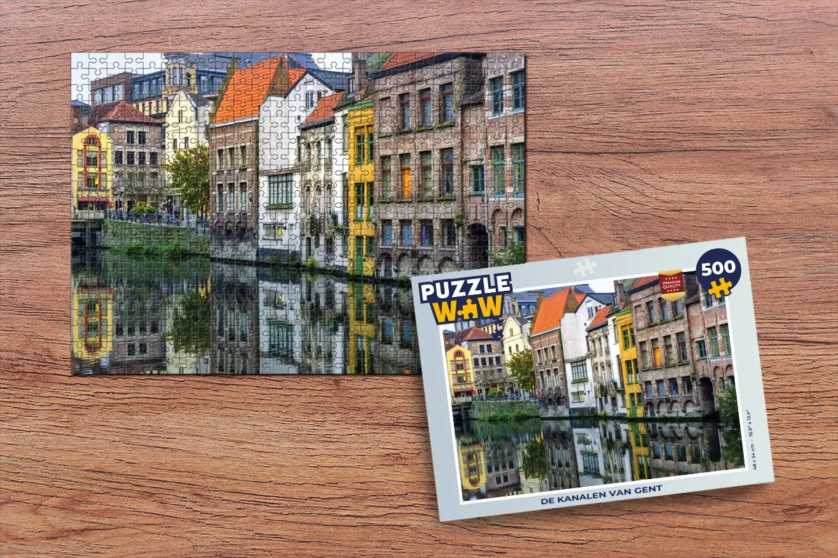 PuzzleWow De kanalen van Gent Legpuzzel 500 Stuks
