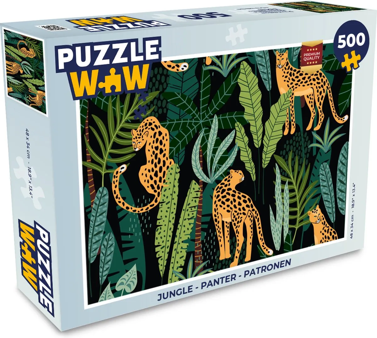 PuzzleWow Jungle Panter Legpuzzel 500 Stuks