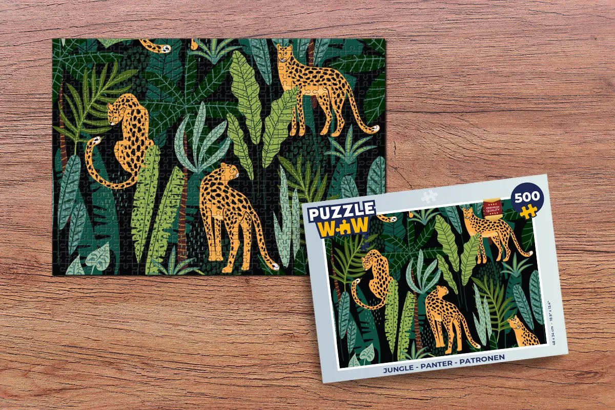 PuzzleWow Jungle Panter Legpuzzel 500 Stuks - Multicolor