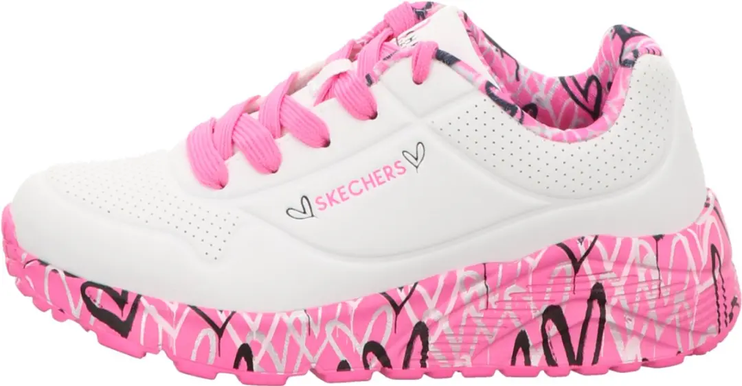 Skechers Uno Lite Sneakers Junior 31 - Wit/Rozig/Zilver/Zwart - afbeelding 4 van 6