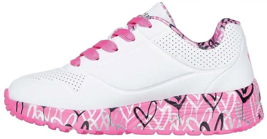 Skechers Uno Lite Sneakers Junior 31 - Wit/Rozig/Zilver/Zwart - afbeelding 5 van 6