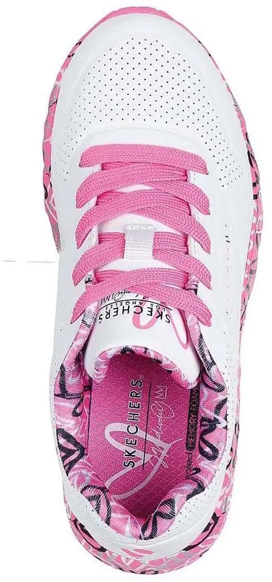 Skechers Uno Lite Sneakers Junior 31 - Wit/Rozig/Zilver/Zwart - afbeelding 6 van 6