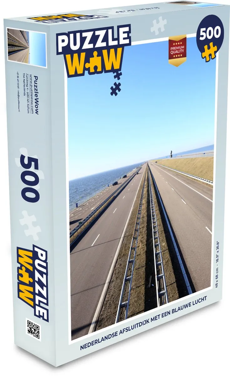 PuzzleWow Nederlandse Afsluitdijk Legpuzzel 500 Stuks - Multicolor