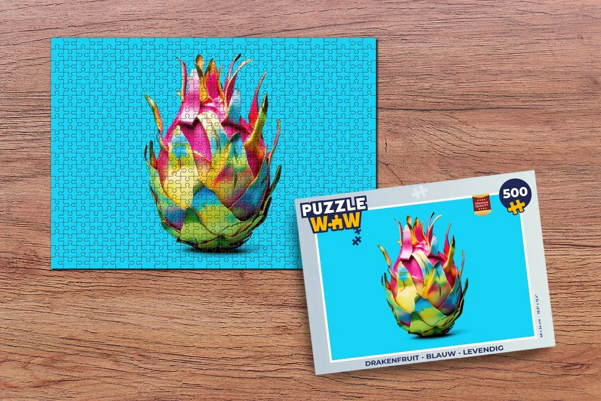 PuzzleWow Drakenfruit Legpuzzel 500 Stuks - Blauw