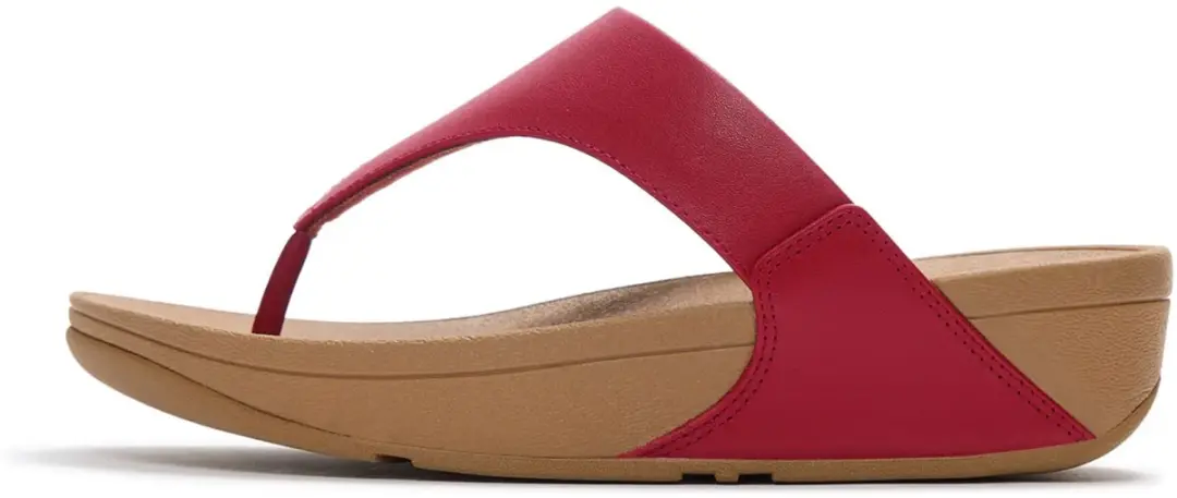 FitFlop Lulu Leather Toepost Slippers - 36 - Burnt Berry - afbeelding 2 van 6