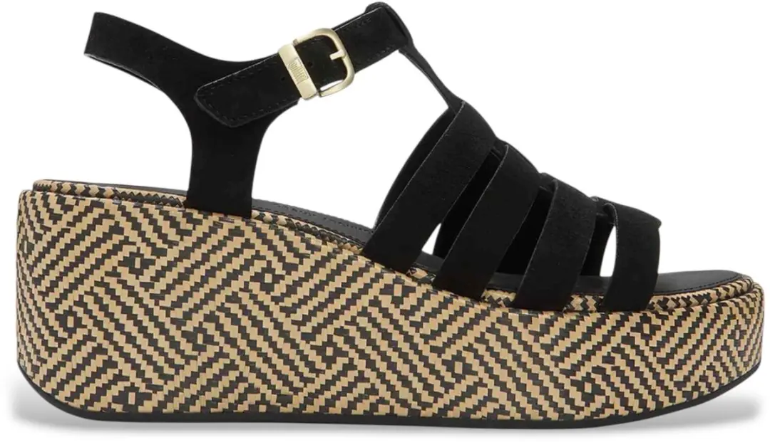 Fitflop Zwart leren Graphic sandalen