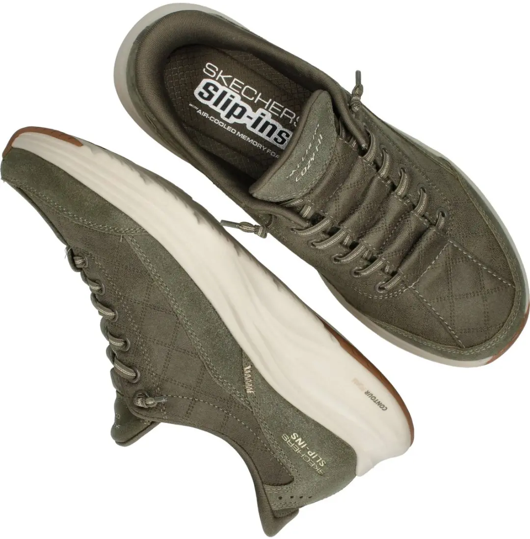 Skechers CONTOUR FOAM-Naturel EASE Dames Instappers 41 - Naturel/Olive - afbeelding 4 van 6