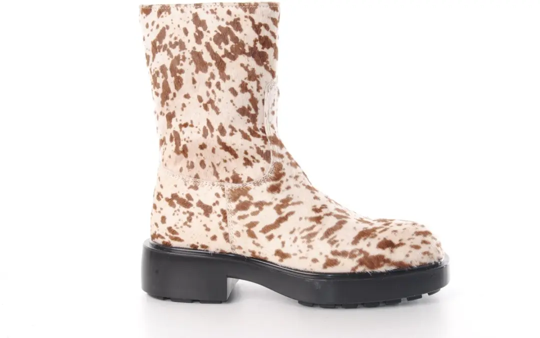 Copenhagen Damesboot CPH443 in beige bruine koeprint