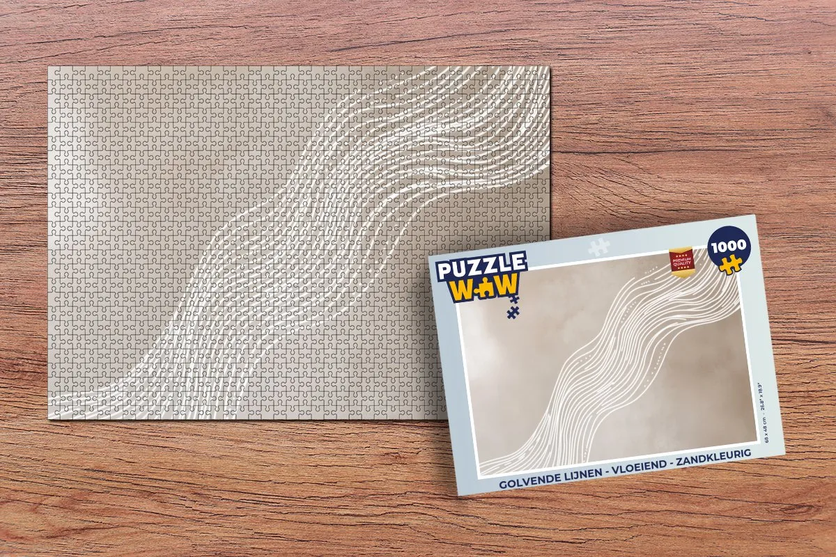 PuzzleWow Golvende Lijnen 1000 Stuks - Zandkleurig