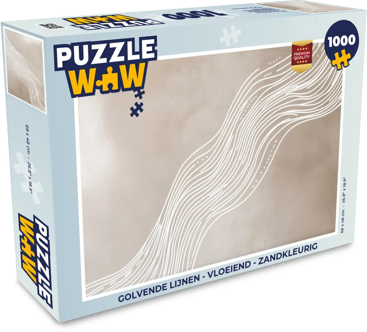 PuzzleWow Golvende Lijnen 1000 Stuks - Zandkleurig