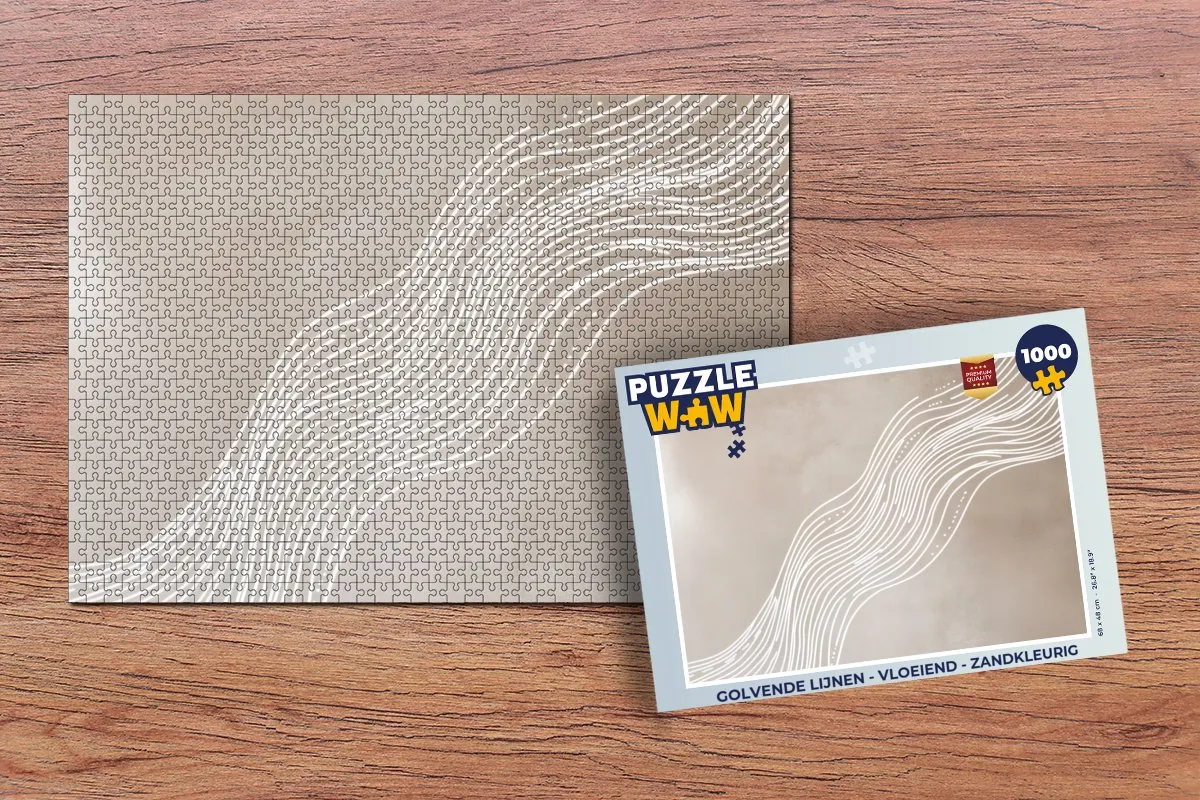 PuzzleWow Golvende Lijnen 1000 Stuks - Zandkleurig