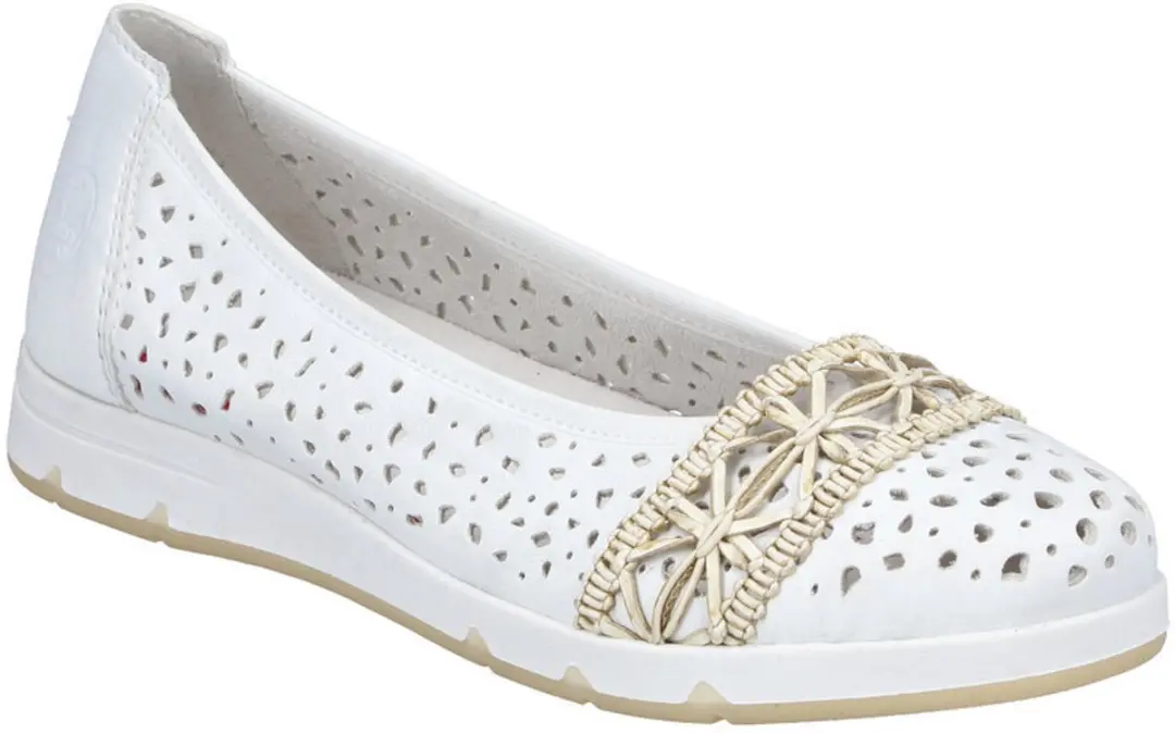 Rieker ballerina schoenen voor dames L3062-80 Wit