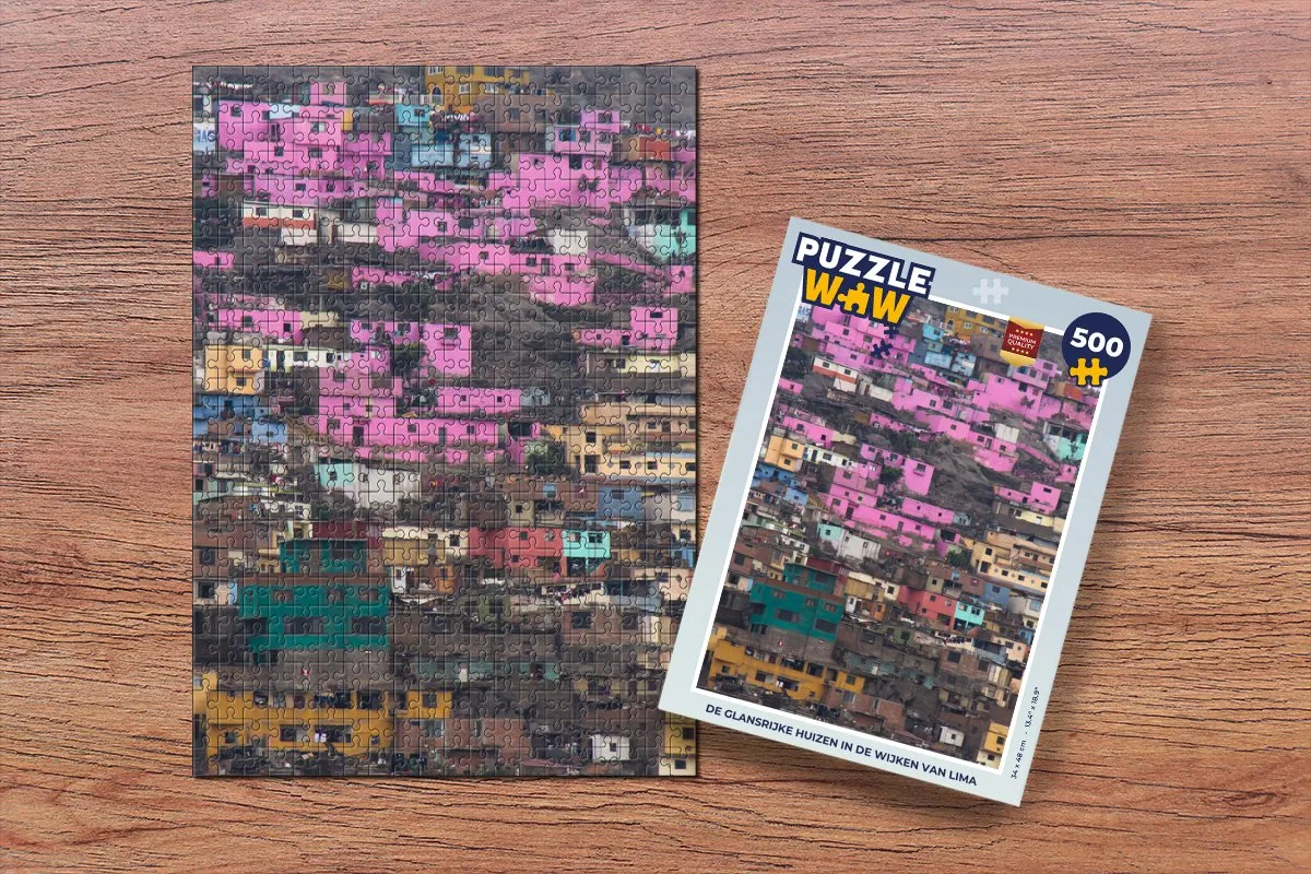 PuzzleWow De glansrijke huizen in Lima Legpuzzel 500 Stuks