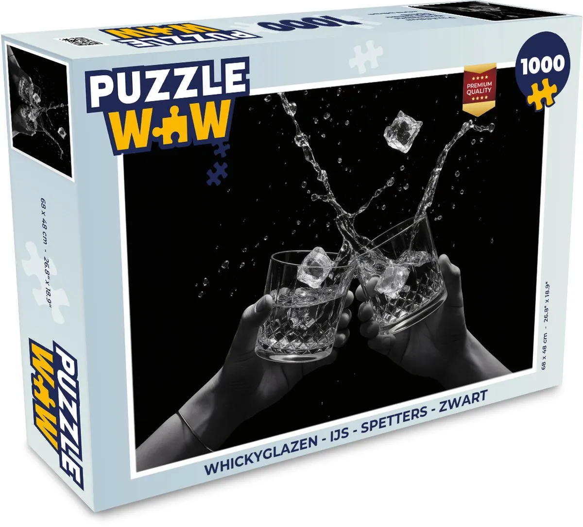 PuzzleWow Whickyglazen Legpuzzel 1000 Stuks
