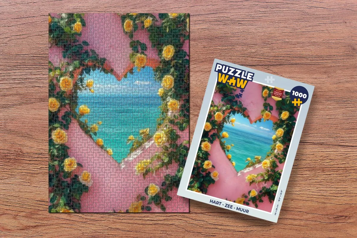 PuzzleWow Hart Zee Muur Legpuzzel 1000 Stuks - Doorkijk