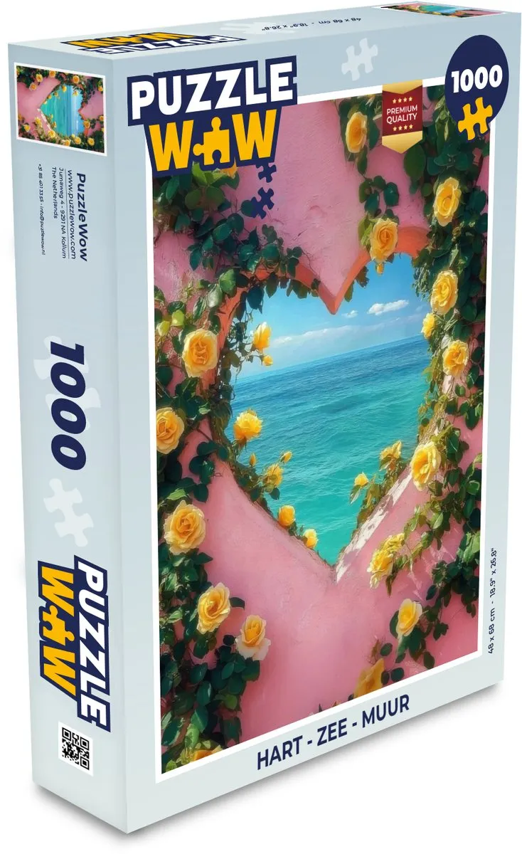 PuzzleWow Hart Zee Muur Legpuzzel 1000 Stuks