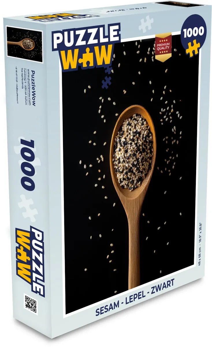 PuzzleWow Sesam Lepel Puzzel 1000 Stuks - Zwart