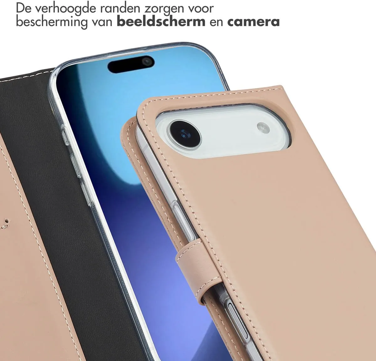 Selencia Hoesje iPhone 17 Air Bookcase - 3 Pasjes - Lichtroze