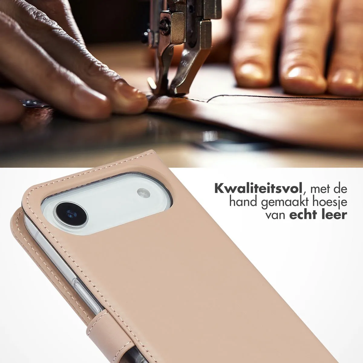 Selencia Hoesje iPhone 17 Air Bookcase - 3 Pasjes - Lichtroze