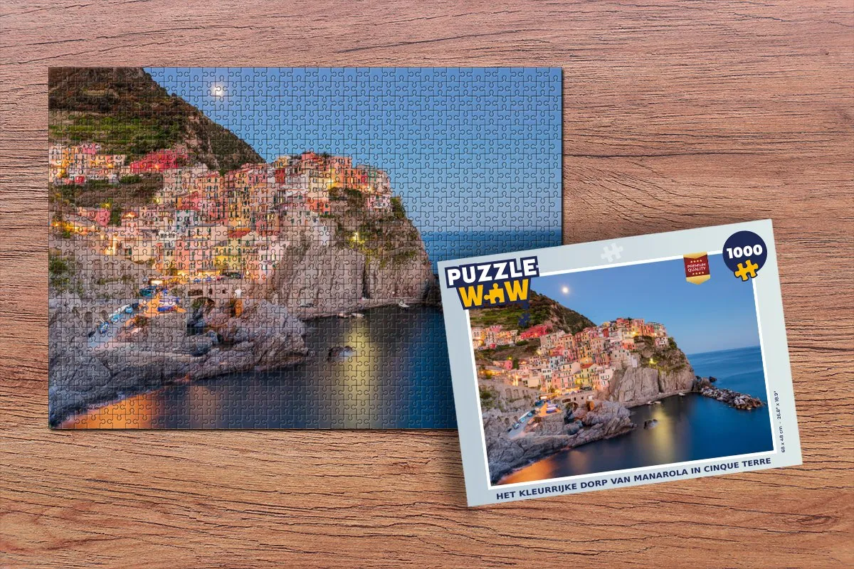 PuzzleWow Het Kleurrijke Dorp van Manarola Legpuzzel 1000 Stuks - Multicolor