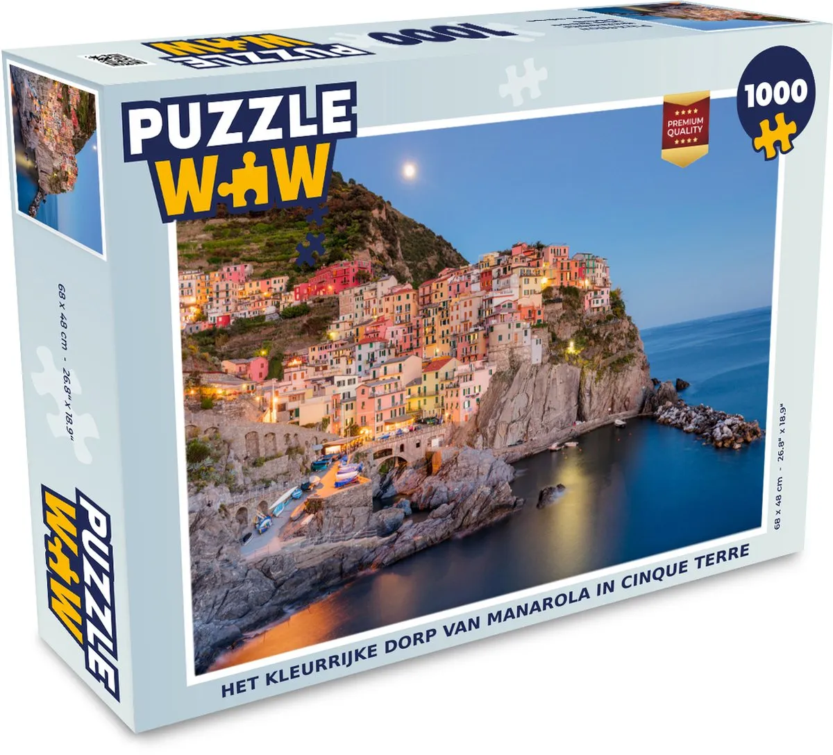 PuzzleWow Het Kleurrijke Dorp van Manarola Legpuzzel 1000 Stuks - Multicolor