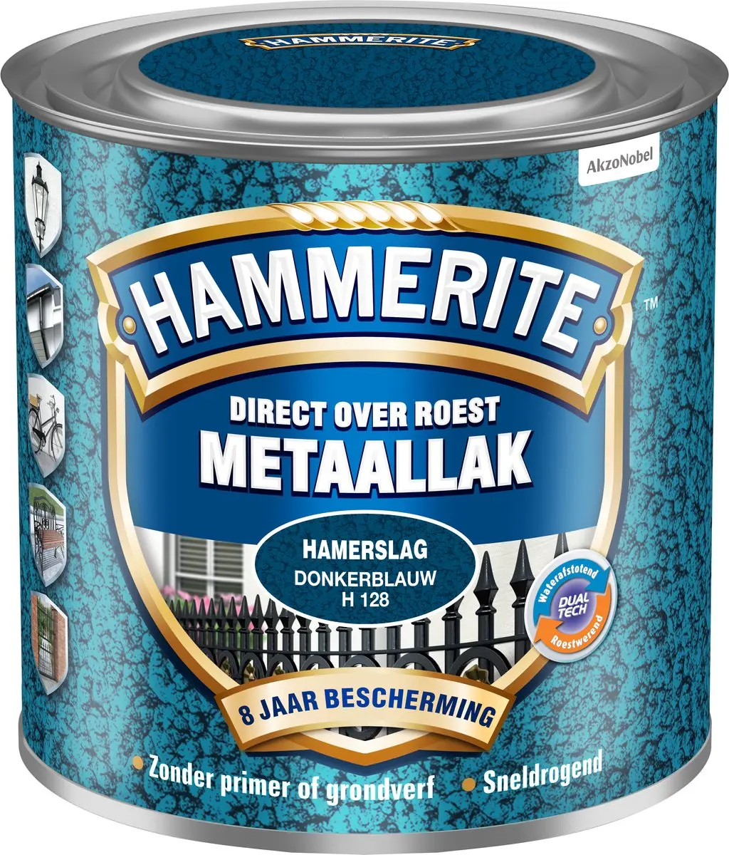 Hammerite Metaallak Hamerslag Donkerblauw 250ml