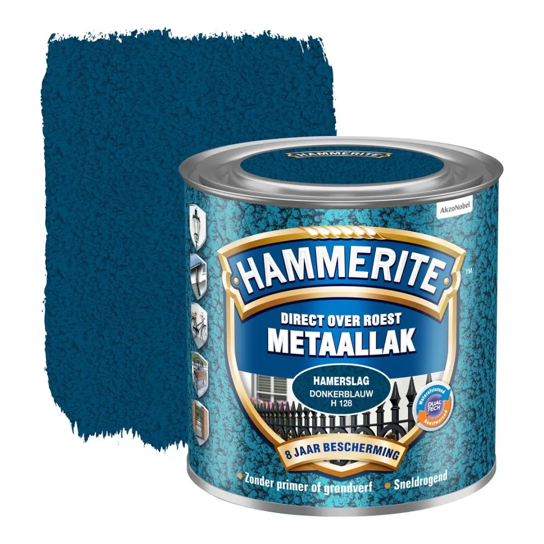 Hammerite Metaallak Hamerslag Donkerblauw 250ml