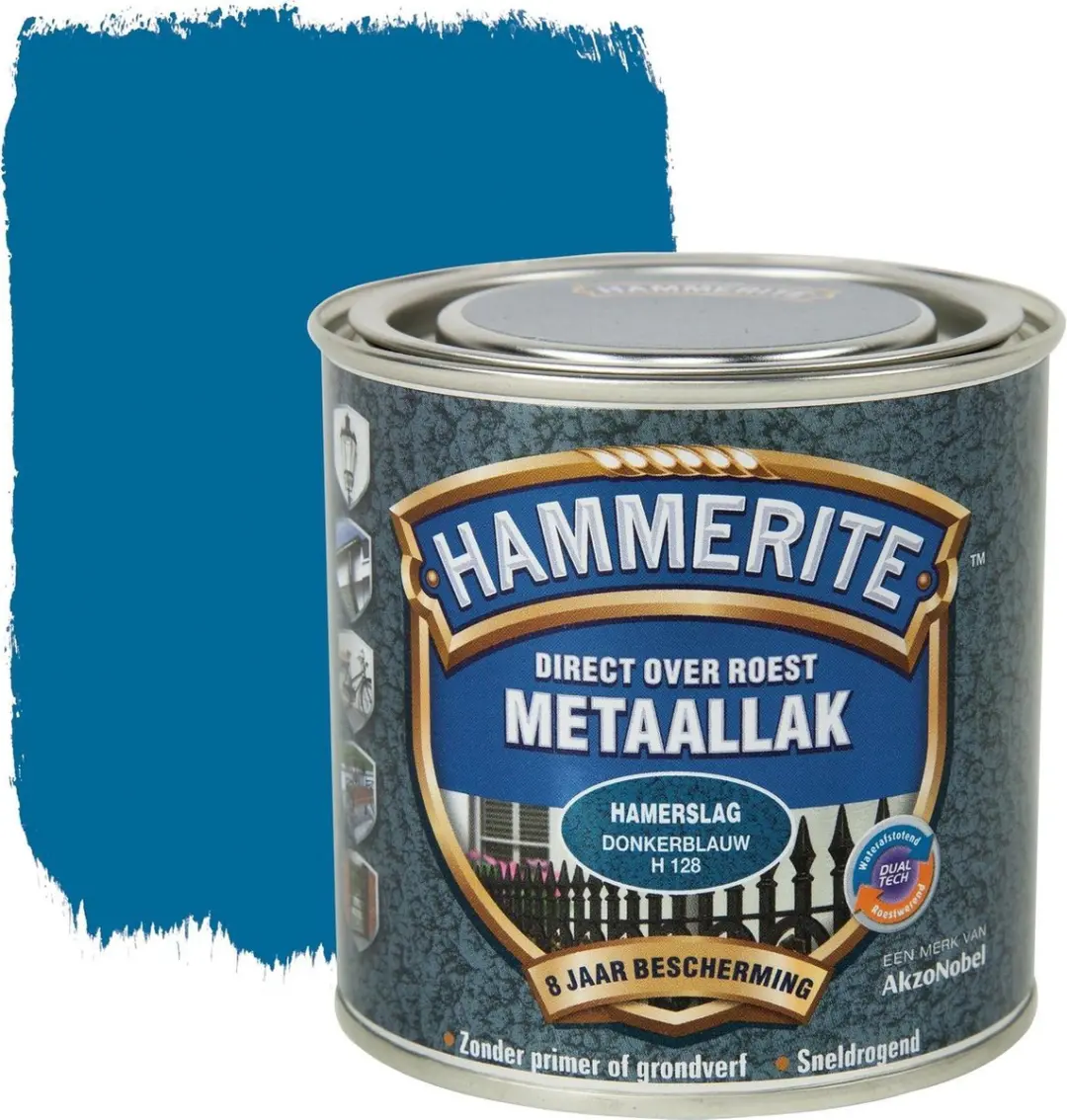 Hammerite Metaallak Hamerslag Donkerblauw 250ml