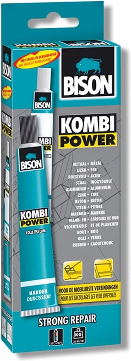 Bison Kombi Power Vouwdoos 65 ml, temperatuurbestendig van -30°C en +100°C, vo