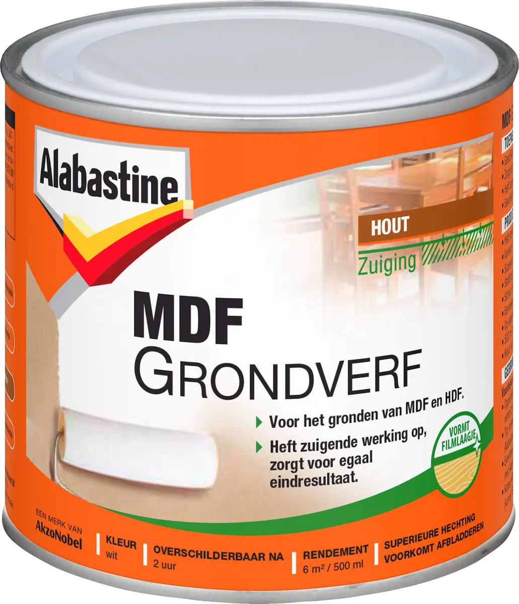Alabastine MDF Grondverf Wit 500ml