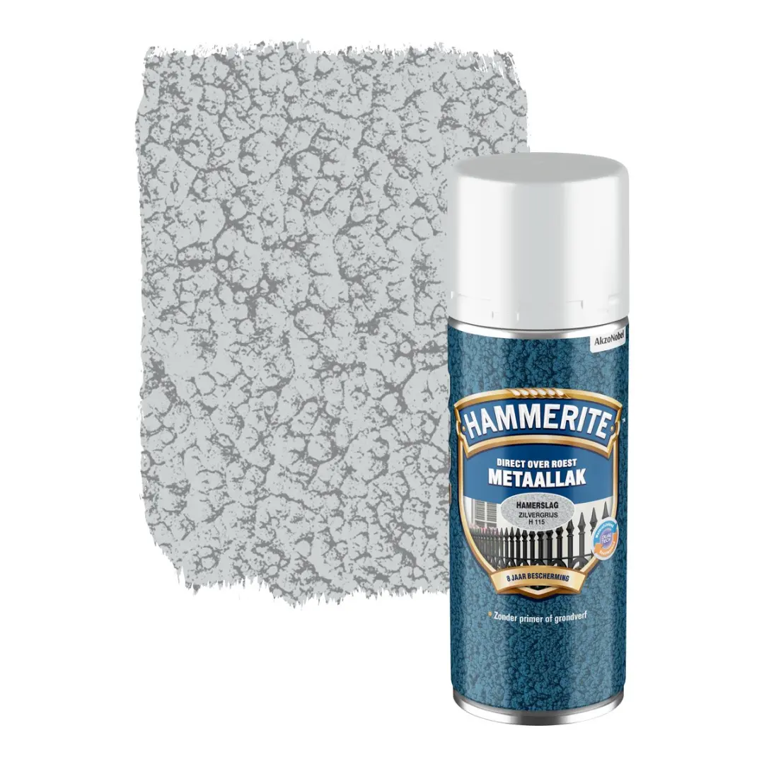 Hammerite Metaallak Hamerslag Spray 400ml - Zilvergrijs