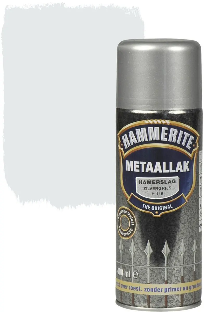Hammerite Metaallak Hamerslag Spray 400ml - Zilvergrijs