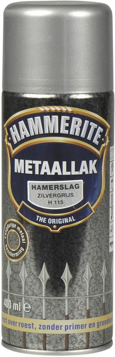 Hammerite Metaallak Hamerslag Spray 400ml - Zilvergrijs