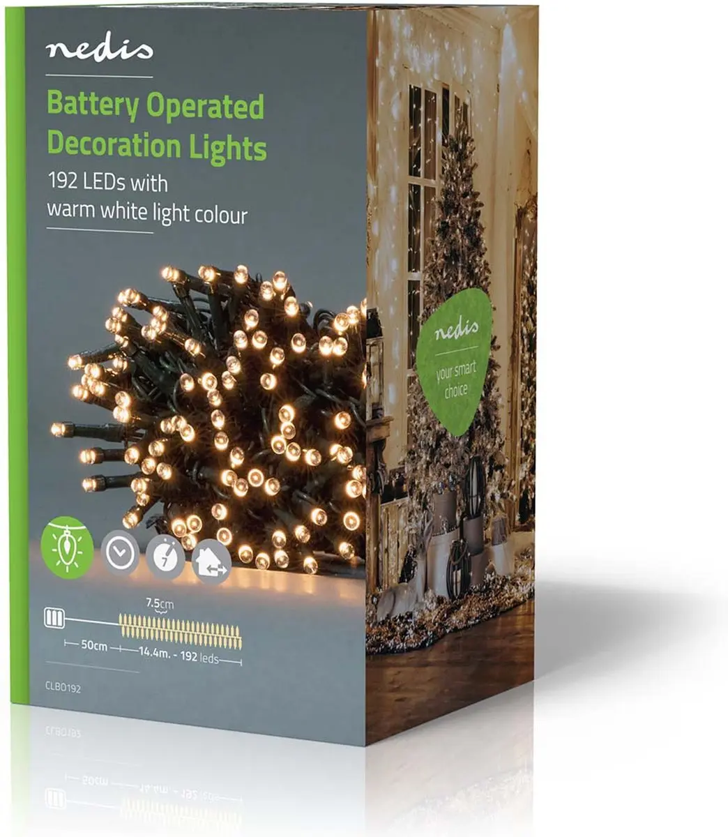 Nedis Kerstverlichting Koord 192 LED Warm Wit 14.4m