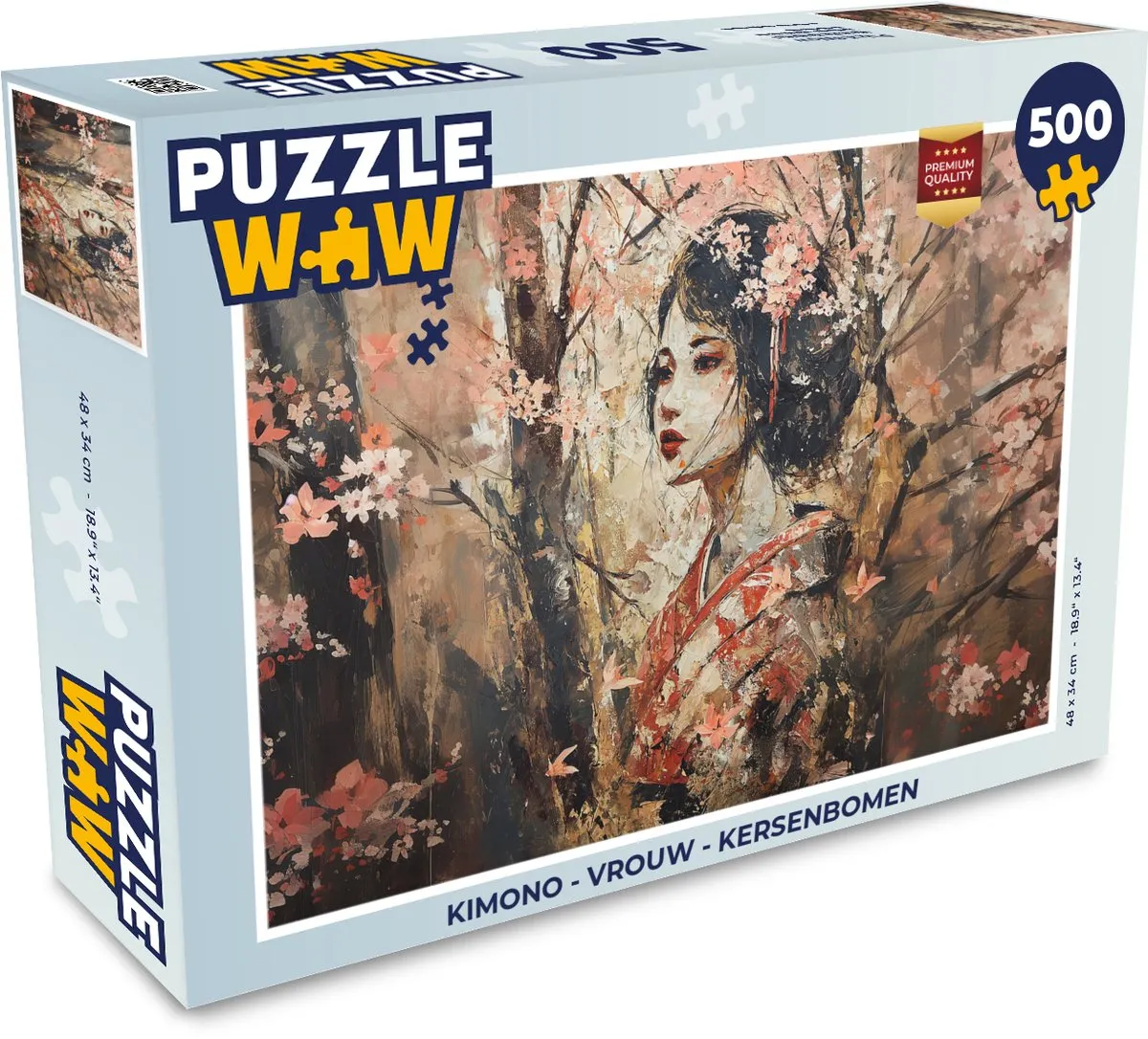PuzzleWow Kimono Vrouw Kersenbomen Legpuzzel 500 Stukjes