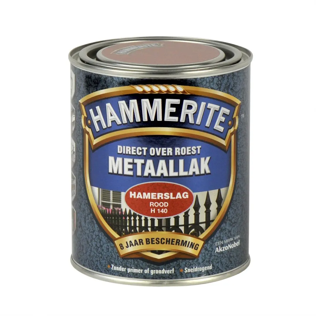 Hammerite Metaallak Hamerslag Rood 250ml