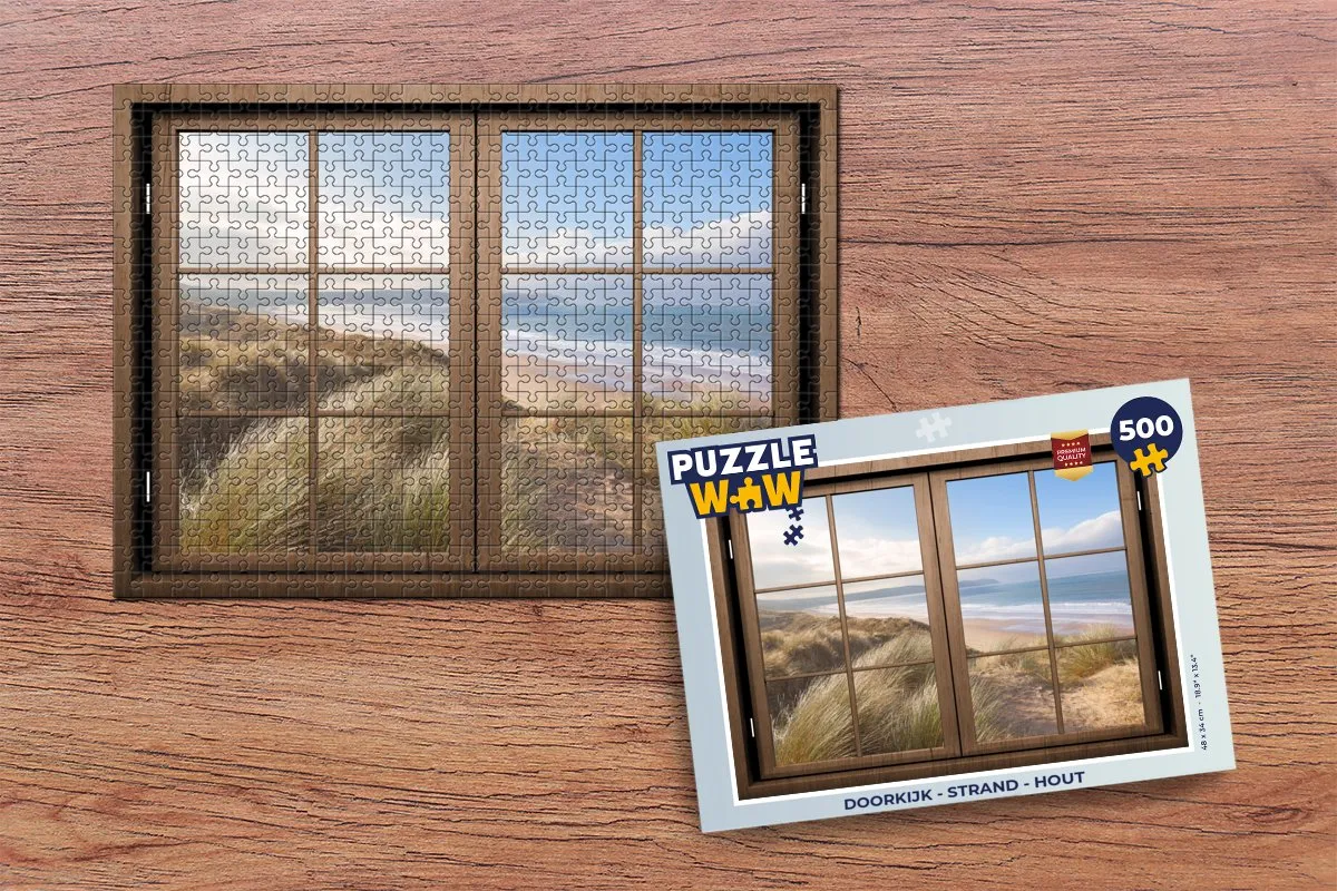 PuzzleWow Doorkijk Strand Legpuzzel 500 Stuks - Multicolor