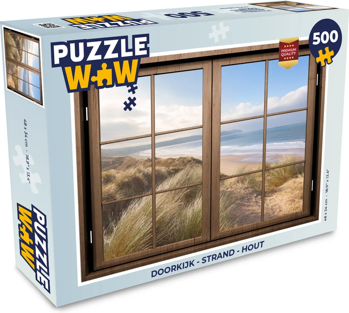 PuzzleWow Doorkijk Strand Legpuzzel 500 Stuks