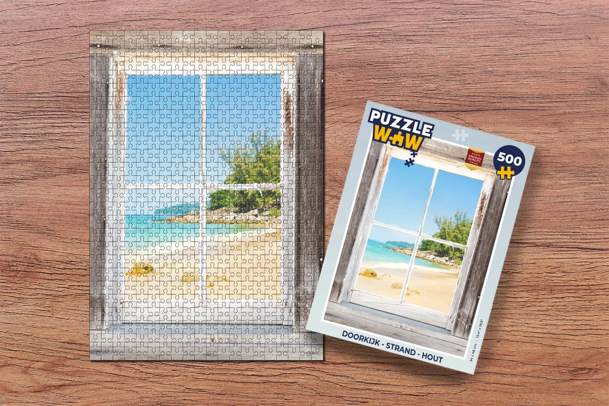 PuzzleWow Doorkijk Strand Legpuzzel 500 Stuks - Multicolor