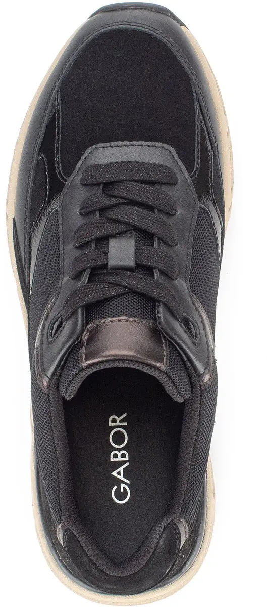 Gabor 6006 Dames Sneakers - Zwart/Brown - Maat 40