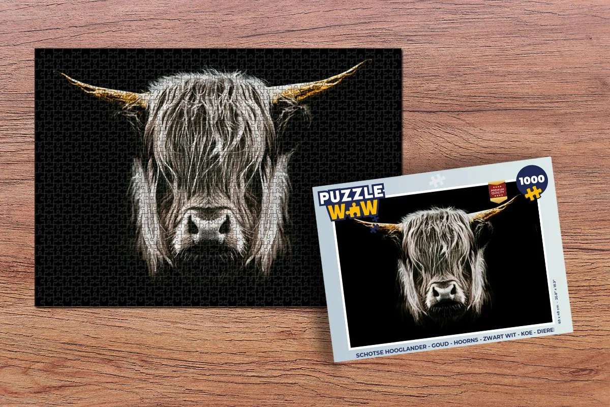 PuzzleWow Schotse Hooglander Legpuzzel 1000 Stuks - Multicolor