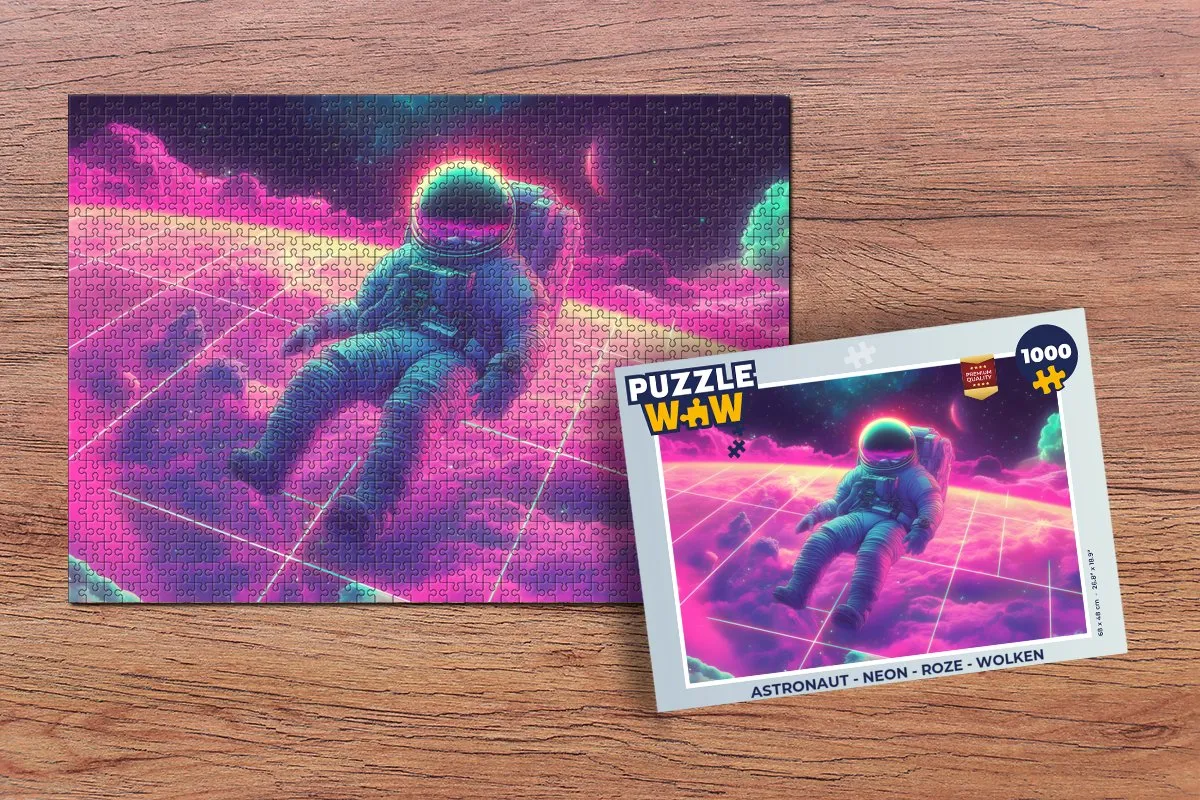 PuzzleWow Astronaut Neon Legpuzzel 1000 Stuks