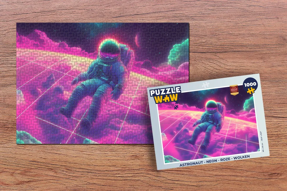 PuzzleWow Astronaut Neon Legpuzzel 1000 Stuks