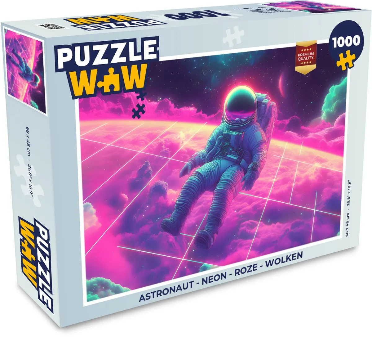 PuzzleWow Astronaut Neon Legpuzzel 1000 Stuks